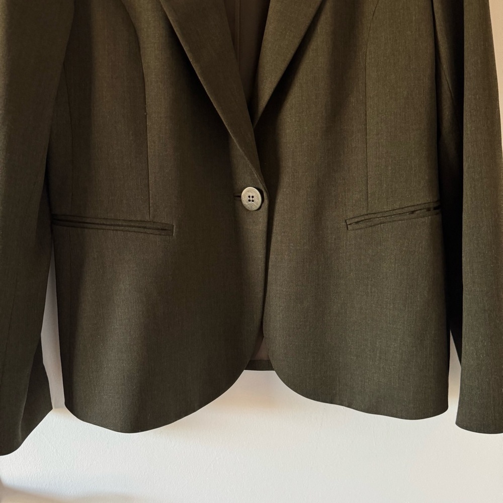 LAFAYETTE 148 NEW YORK Green
Wool Blend One Button Blazer Jacket Size 12 - Picture 4 of 14